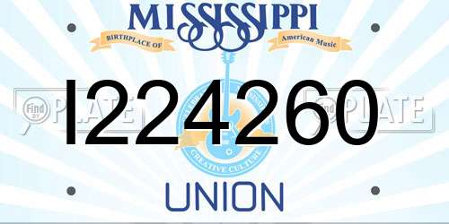 I224260 Mississippi License Plate
