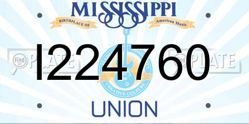 I224760 Mississippi License Plate