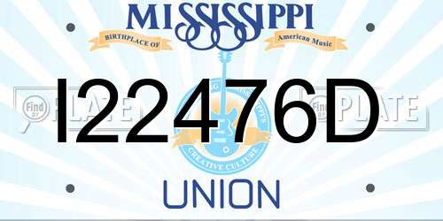 I22476D Mississippi License Plate