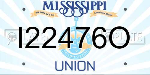 I22476O Mississippi License Plate