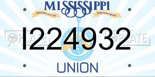 I224932 Mississippi License Plate