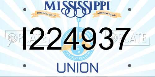 I224937 Mississippi License Plate