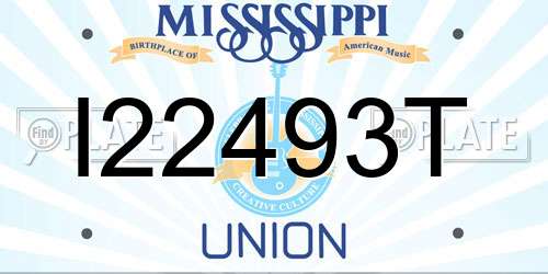 I22493T Mississippi License Plate
