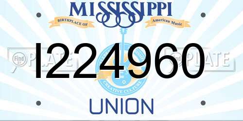 I224960 Mississippi License Plate