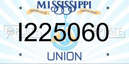 I225060 Mississippi License Plate