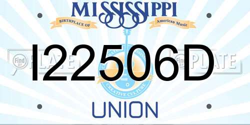 I22506D Mississippi License Plate