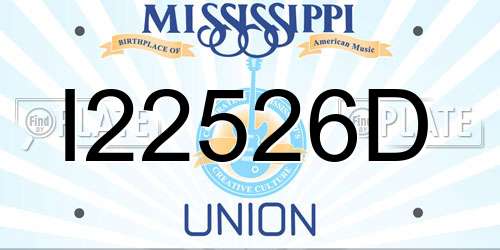 I22526D Mississippi License Plate