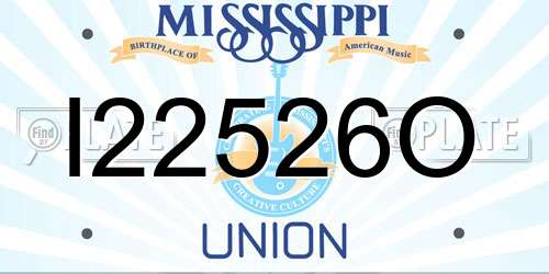 I22526O Mississippi License Plate