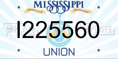 I225560 Mississippi License Plate