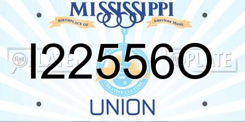 I22556O Mississippi License Plate