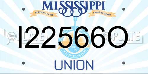 I22566O Mississippi License Plate
