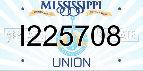 I225708 Mississippi License Plate