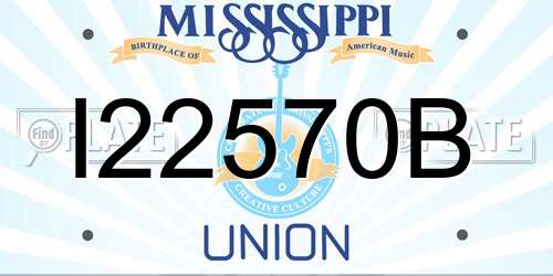 I22570B Mississippi License Plate