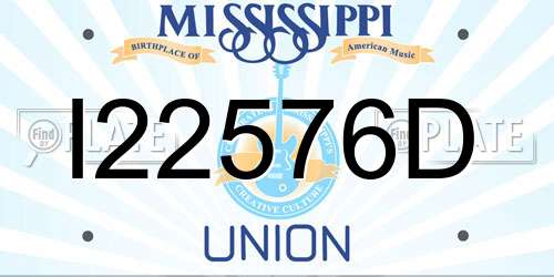 I22576D Mississippi License Plate