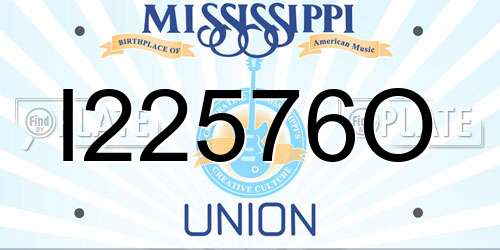I22576O Mississippi License Plate