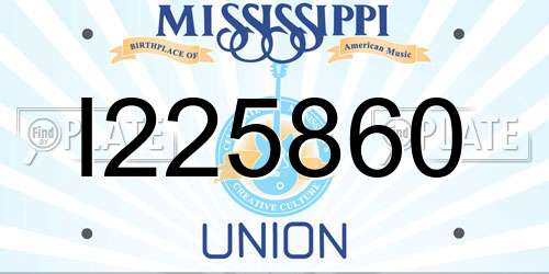 I225860 Mississippi License Plate