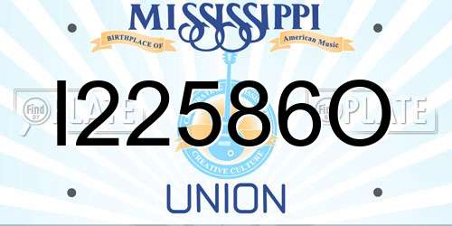 I22586O Mississippi License Plate