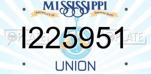 I225951 Mississippi License Plate