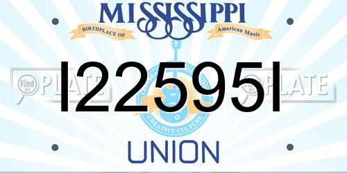 I22595I Mississippi License Plate
