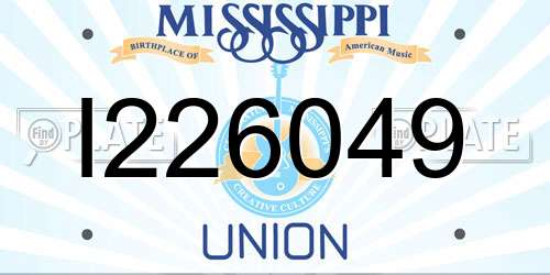 I226049 Mississippi License Plate