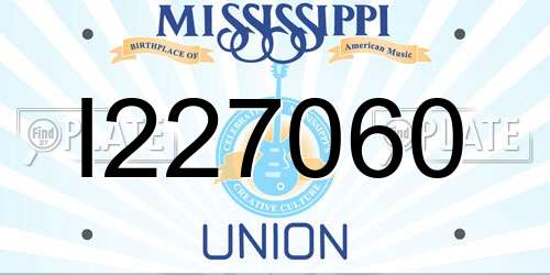 I227060 Mississippi License Plate