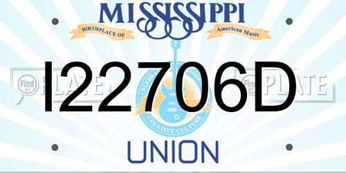 I22706D Mississippi License Plate