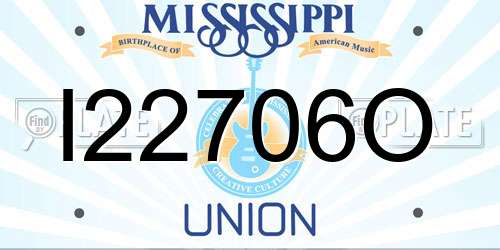 I22706O Mississippi License Plate