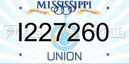 I227260 Mississippi License Plate