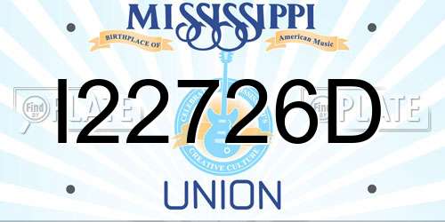 I22726D Mississippi License Plate