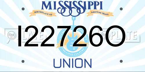I22726O Mississippi License Plate