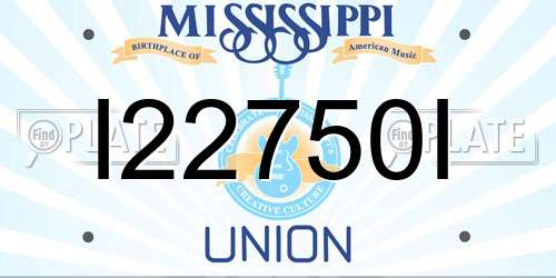 I22750I Mississippi License Plate