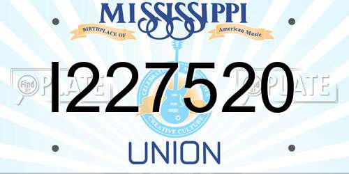 I227520 Mississippi License Plate