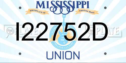 I22752D Mississippi License Plate