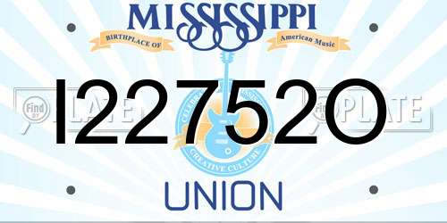 I22752O Mississippi License Plate