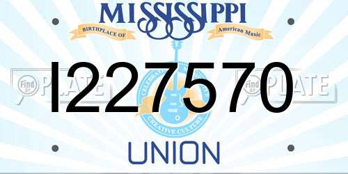 I227570 Mississippi License Plate