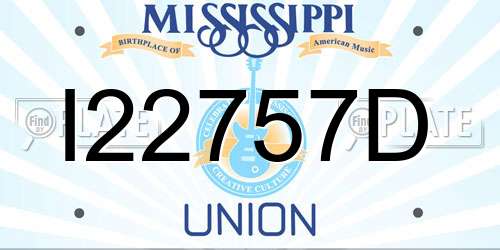 I22757D Mississippi License Plate