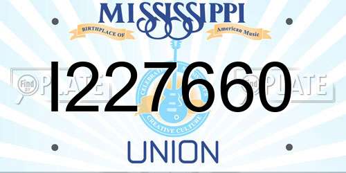 I227660 Mississippi License Plate