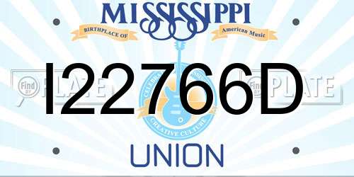 I22766D Mississippi License Plate
