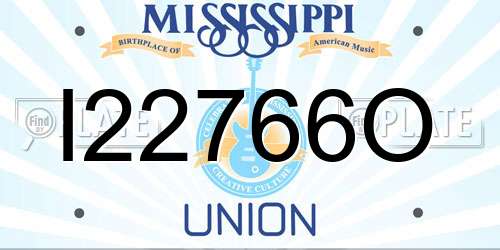 I22766O Mississippi License Plate