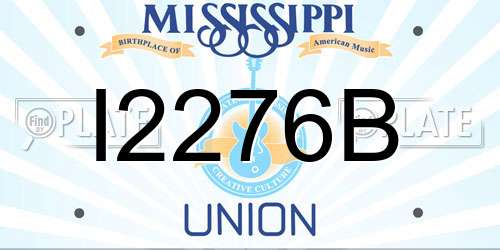 I2276B Mississippi License Plate