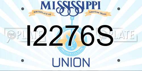 I2276S Mississippi License Plate