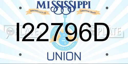 I22796D Mississippi License Plate
