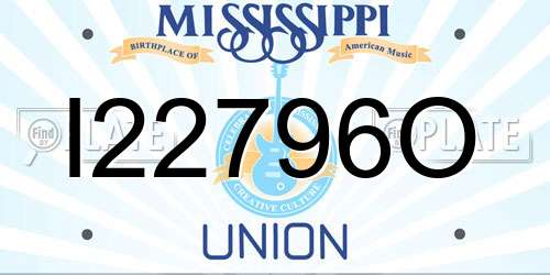 I22796O Mississippi License Plate