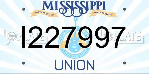 I227997 Mississippi License Plate