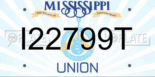 I22799T Mississippi License Plate
