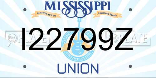 I22799Z Mississippi License Plate