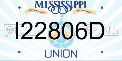 I22806D Mississippi License Plate