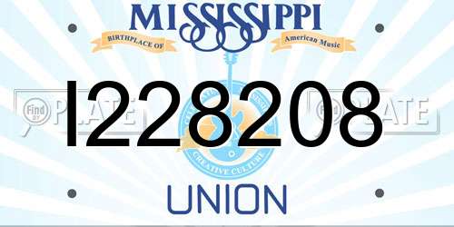 I228208 Mississippi License Plate