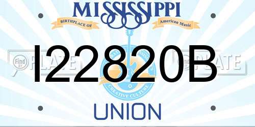 I22820B Mississippi License Plate