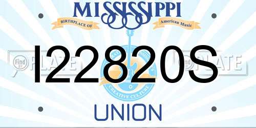I22820S Mississippi License Plate